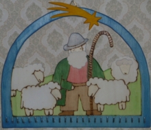Calendrier de l'Avent, berger et ses moutons